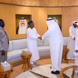 Kogi State Governor Ahmed Ododo during a meeting with Kuwait Fund officials in Kuwait
