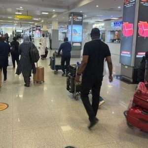 Terminal 2 of Murtala Muhammed International Airport in Lagos after smoke triggered an emergency response, with FAAN confirming no fire occurred.