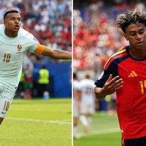 Lamine Yamal and Kylian Mbappe ahead of Spain's 2026 FIFA World Cup semi-final against France.
