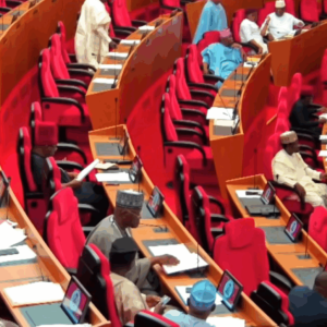 Nigerian Senate during plenary session on Electoral Act amendment bill addressing pre-election court disputes.