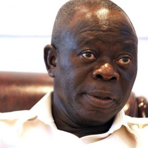 Oshiomhole speaking in Senate as lawmakers debate xenophobic attacks and proposed sanctions on South African firms
