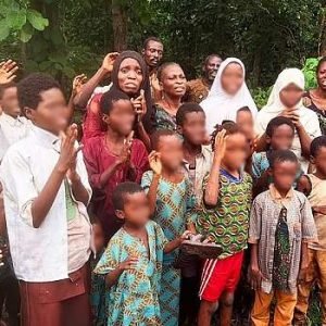 Rescued Oyo schoolchildren and teachers after a security operation that secured their release from kidnappers.