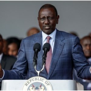 Kenyan President William Ruto speaks to the media as controversy grows over a US-backed Ebola quarantine centre planned at Laikipia Air Base in Kenya.