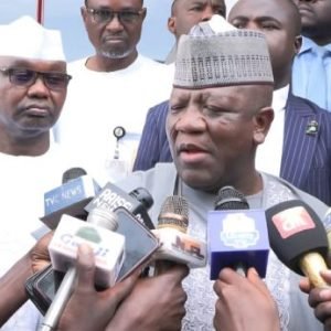 Abdulazeez Yari speaking after a meeting with Zamfara Governor Dauda Lawal and traditional rulers ahead of the 2027 APC campaign.