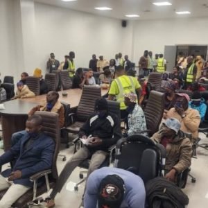 Second batch of 66 Nigerian returnees from South Africa arrive at Murtala Muhammed International Airport, Lagos, during a Federal Government evacuation exercise.