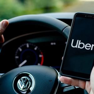 Uber ride-hailing vehicle operating in Lagos, Nigeria.