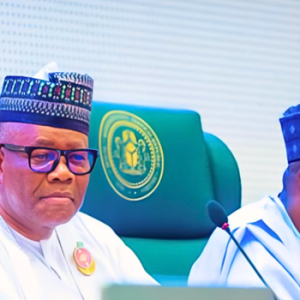Senate President Godswill Akpabio and House Speaker Tajudeen Abbas as National Assembly transmits Sixth Alteration Bill to state Houses of Assembly.