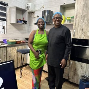 Pictures: Peter Obi celebrates with chef grace on new Guinness World Record in home cooking marathon