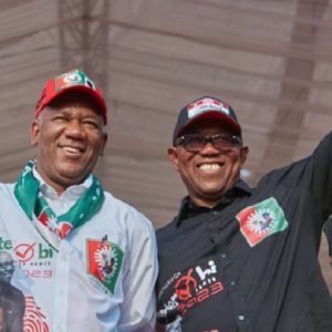 Datti Baba-Ahmed and Peter Obi campaigning together during the 2023 presidential election campaign.