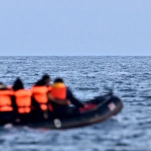Migrants rescued at sea off the West African coast after attempting to reach Spain’s Canary Islands.