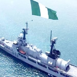 President Bola Tinubu addresses naval officers during the Nigerian Navy International Fleet Review in Lagos as the service marks its 70th anniversary.
