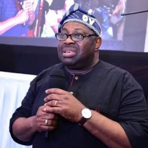 Dele Momodu speaking during a Channels Television interview on political and judicial issues in Nigeria.