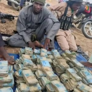Senate chamber in Nigeria during debate on security motion targeting bandits displaying cash and criminal activity on TikTok social media platform.