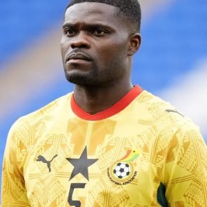 Thomas Partey in Ghana national team kit during training, following reports of denied entry into Canada for a World Cup match in Toronto.