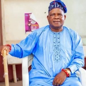 Veteran Nollywood actor and theatre scholar Kola Oyewo during a stage performance.