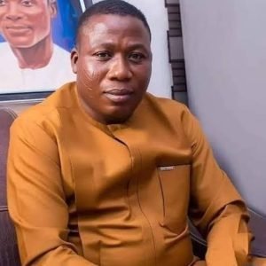 Sunday Igboho speaking in Ibadan as he alleges political involvement in the abduction of students in Oyo State.