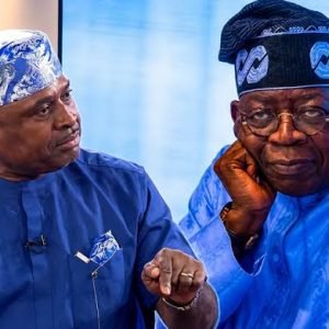 Kenneth Okonkwo and President Bola Tinubu during a discussion on Nigeria’s fuel subsidy removal and economic challenges.