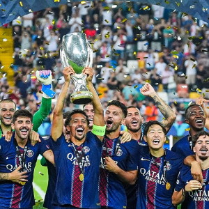 Tottenham surrender two-goal lead as PSG win Super Cup on penalties