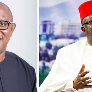 Dave Umahi and Peter Obi pictured together in a composite image