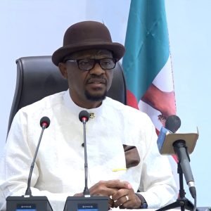 Rivers State House of Assembly Speaker Martin Amaewhule during proceedings on the 2026 ₦1.84 trillion Appropriations Bill.